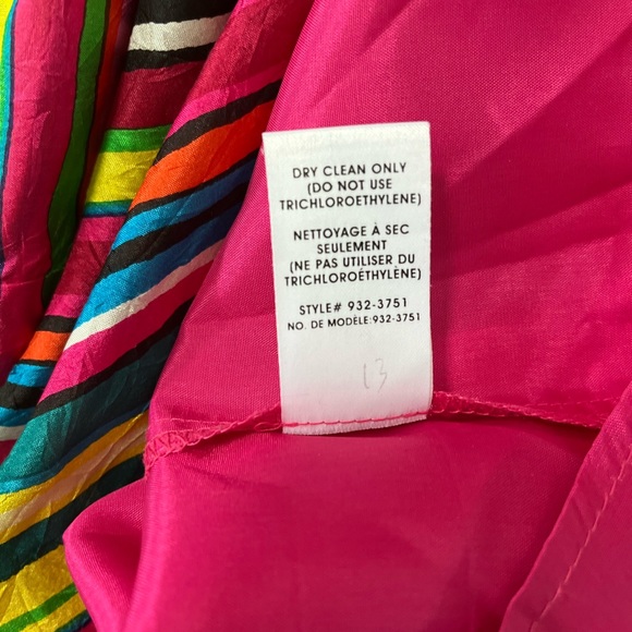 Nanette Lepore Senorita Stripe colorful 100% Silk Wrap Skirt Size 8 Medium - Picture 5 of 9